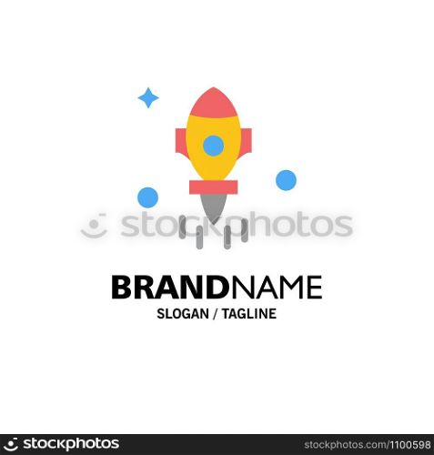 Astronomy, Rocket, Space, Fly Business Logo Template. Flat Color