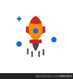 Astronomy, Rocket, Space, Fly  Flat Color Icon. Vector icon banner Template
