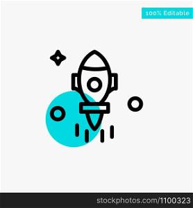 Astronomy, Rocket, Space, Fly turquoise highlight circle point Vector icon