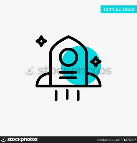 Astronomy, Rocket, Space turquoise highlight circle point Vector icon