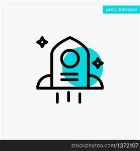 Astronomy, Rocket, Space turquoise highlight circle point Vector icon