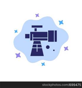 Astronomy, Scope, Space, Telescope Blue Icon on Abstract Cloud Background