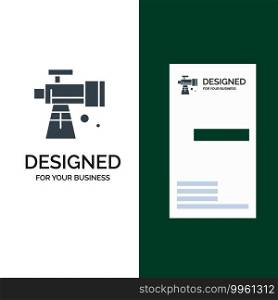 Astronomy, Scope, Space, Telescope Grey Logo Design and Business Card Template