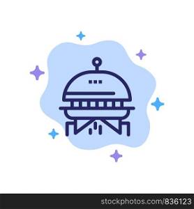 Astronomy, Space, Ufo Blue Icon on Abstract Cloud Background