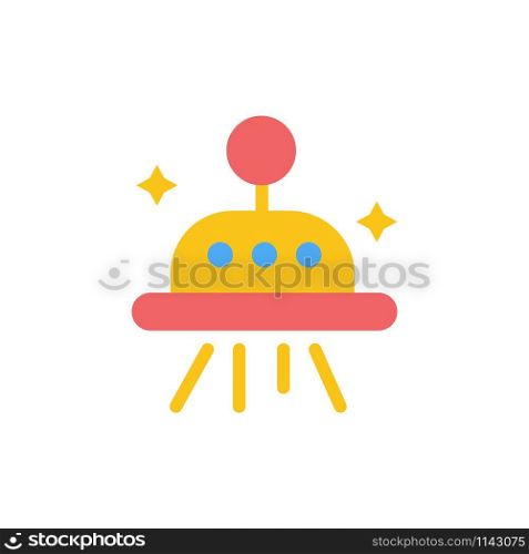 Astronomy, Space, Ufo Flat Color Icon. Vector icon banner Template
