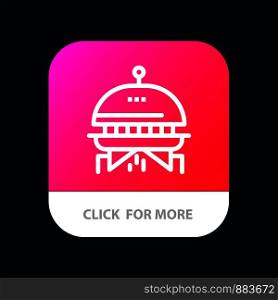 Astronomy, Space, Ufo Mobile App Button. Android and IOS Line Version