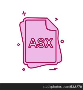 ASX file type icon design vector