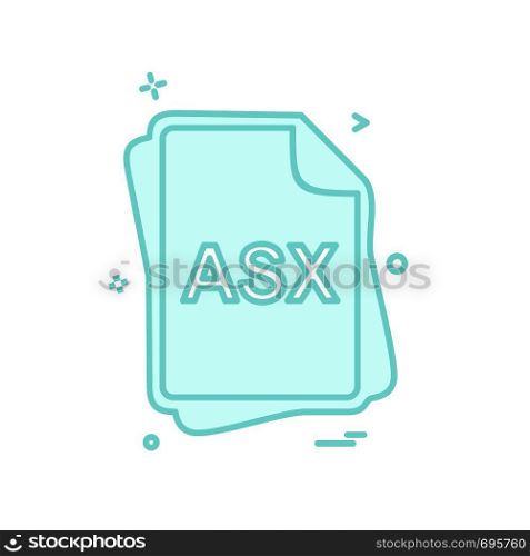 ASX file type icon design vector
