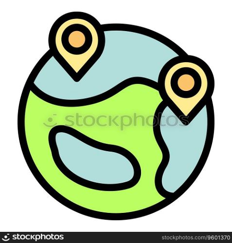 Asylum global location icon outline vector. Migration family. War refugee color flat. Asylum global location icon vector flat