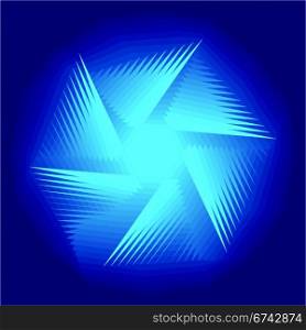 Asymmetrical geometrical patterns (a snowflake or a star or a galaxy), a background, the vector illustration.