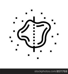asymmetrical mole melanoma line icon vector. asymmetrical mole melanoma sign. isolated contour symbol black illustration. asymmetrical mole melanoma line icon vector illustration