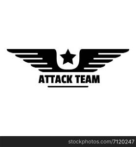 Atack avia team logo. Simple illustration of atack avia team vector logo for web design isolated on white background. Atack avia team logo, simple style