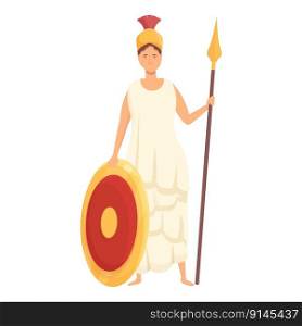 Athena icon cartoon vector. Greek god. Vesta atlas. Athena icon cartoon vector. Greek god