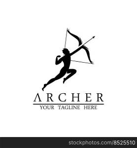 Athena Minerva Silhouette with , Royal archer Logo Design