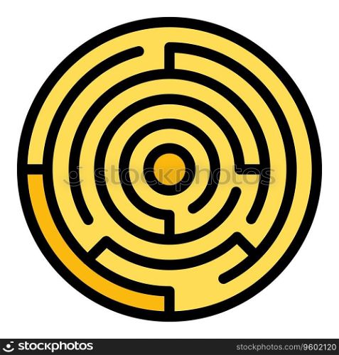 Athens labyrinth icon outline vector. Greece history. Pillar city color flat. Athens labyrinth icon vector flat
