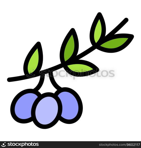 Athens olives branch icon outline vector. Greece temple. Roman city color flat. Athens olives branch icon vector flat