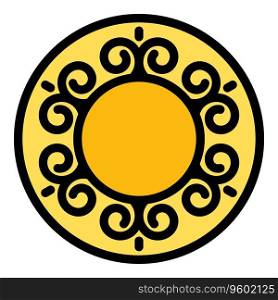 Athens shield icon outline vector. Rome city. Greece temple color flat. Athens shield icon vector flat