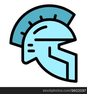 Athens warrior helmet icon outline vector. Greek building. Temple greek color flat. Athens warrior helmet icon vector flat