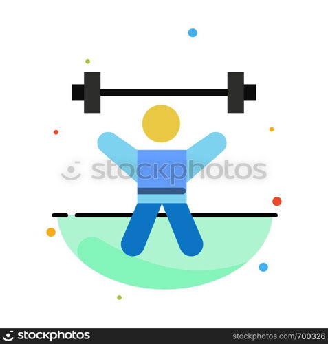 Athlete, Athletics, Avatar, Fitness, Gym Abstract Flat Color Icon Template