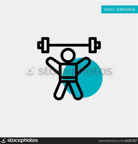 Athlete, Athletics, Avatar, Fitness, Gym turquoise highlight circle point Vector icon