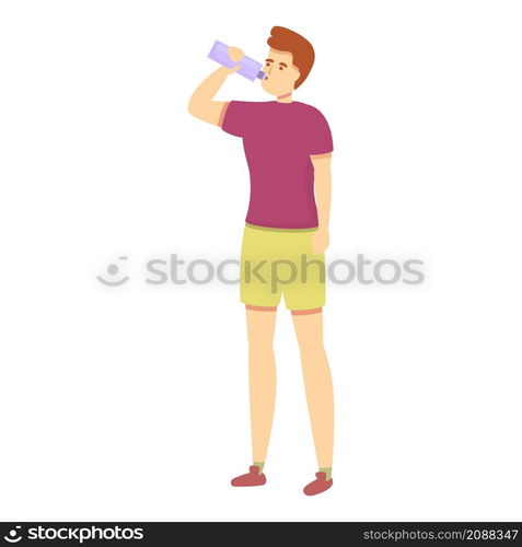 Athlete drink water icon cartoon vector. Sport man. Fitness person. Athlete drink water icon cartoon vector. Sport man