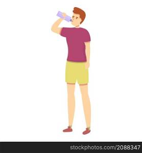 Athlete drink water icon cartoon vector. Sport man. Fitness person. Athlete drink water icon cartoon vector. Sport man