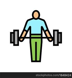 athlete exercising with weight color icon vector. athlete exercising with weight sign. isolated symbol illustration. athlete exercising with weight color icon vector illustration