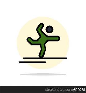 Athlete, Gymnastics, Performing, Stretching Abstract Circle Background Flat color Icon