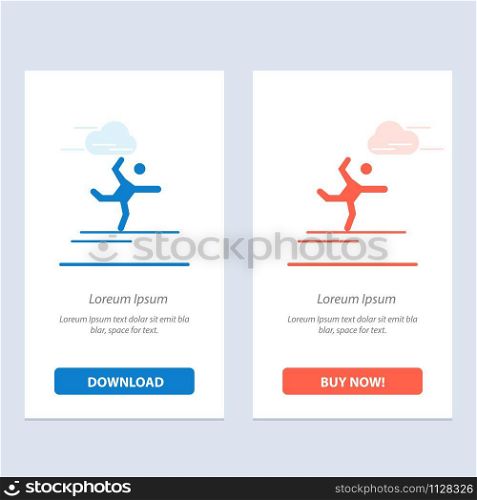 Athlete, Gymnastics, Performing, Stretching Blue and Red Download and Buy Now web Widget Card Template