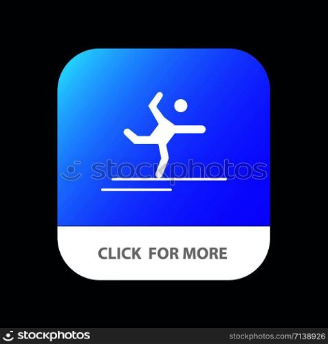 Athlete, Gymnastics, Performing, Stretching Mobile App Button. Android and IOS Glyph Version