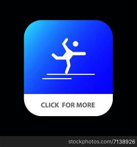 Athlete, Gymnastics, Performing, Stretching Mobile App Button. Android and IOS Glyph Version