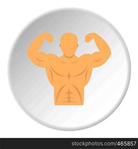 Athlete icon in flat circle isolated on white vector illustration for web. Athlete icon circle