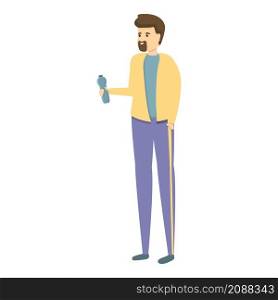 Athlete water bottle icon cartoon vector. Drink gym. Sport plastic. Athlete water bottle icon cartoon vector. Drink gym