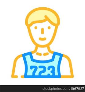 athlete with number color icon vector. athlete with number sign. isolated symbol illustration. athlete with number color icon vector illustration