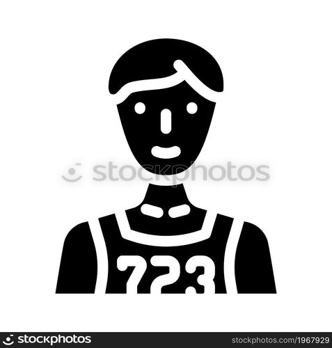 athlete with number glyph icon vector. athlete with number sign. isolated contour symbol black illustration. athlete with number glyph icon vector illustration