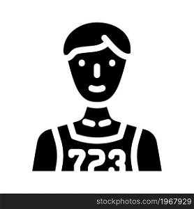 athlete with number glyph icon vector. athlete with number sign. isolated contour symbol black illustration. athlete with number glyph icon vector illustration