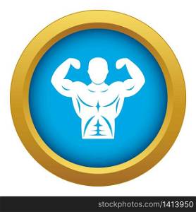 Athletic man torso icon blue vector isolated on white background for any design. Athletic man torso icon blue vector isolated