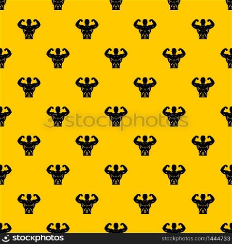 Athletic man torso pattern seamless vector repeat geometric yellow for any design. Athletic man torso pattern vector