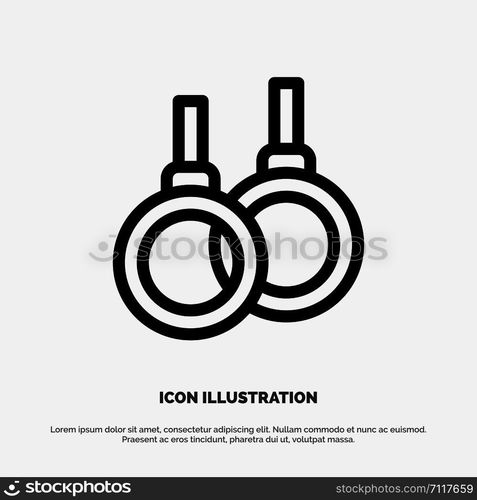 Athletic, Ring, Sport, Healthcare Line Icon Vector