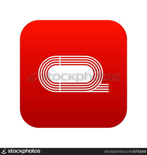 Athletic stadium icon digital red for any design isolated on white vector illustration. Athletic stadium icon digital red