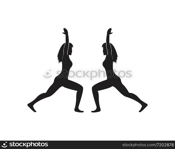 Athletic yoga logo vector silhouette