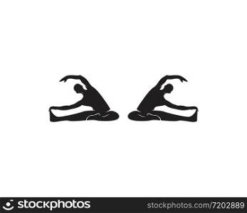 Athletic yoga logo vector silhouette