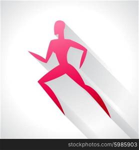 Athletics emblem of abstract stylized running woman. Sport concept for advertising, branding, illustration.