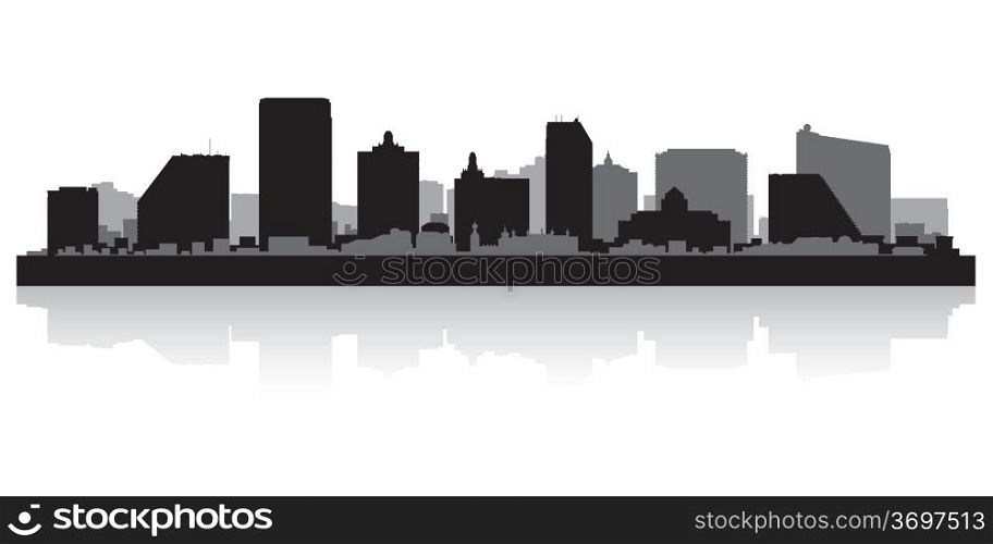 Atlantic city USA skyline silhouette vector illustration