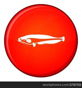 Atlantic mackerel, Scomber scombrus icon in red circle isolated on white background vector illustration. Atlantic mackerel, Scomber scombrus icon