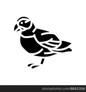 atlantic puffin bird exotic glyph icon vector. atlantic puffin bird exotic sign. isolated symbol illustration. atlantic puffin bird exotic glyph icon vector illustration