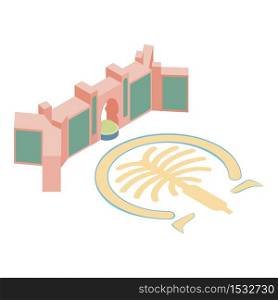 Atlantis hotel icon. Isometric illustration of atlantis hotel vector icon for web. Atlantis hotel icon, isometric style