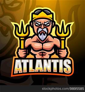 Atlantis mascot esport logo design