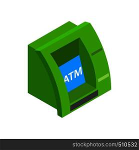 ATM bank cash machine icon in isometric 3d style on a white background. ATM bank cash machine icon, isometric 3d style