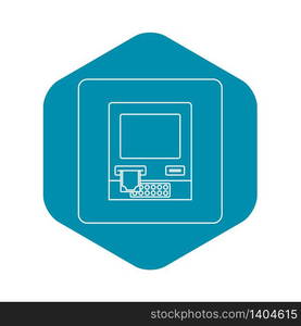 ATM bank cash machine icon in outline style isolated vector illustration. ATM bank cash machine icon outline